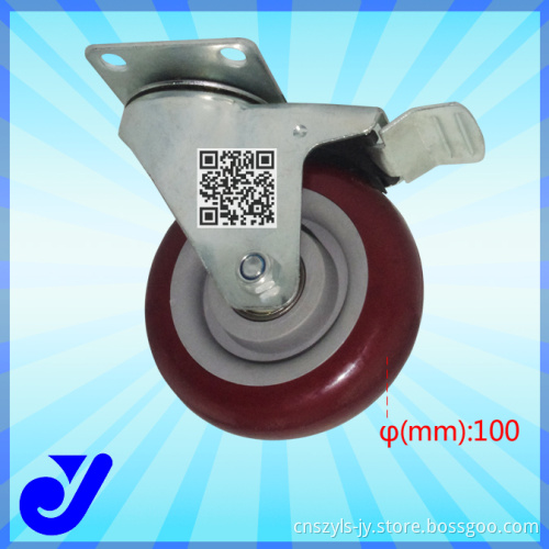 4 Inch Universal Caster for Trolley|Medium Duty PU Caster|Logistic Casters (Jy-403)